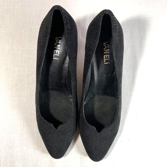 Vaneli Linden Rodi Embossed Leather Pumps 2.5" Kitten Heels Black Size 7.5M - Picture 4 of 10
